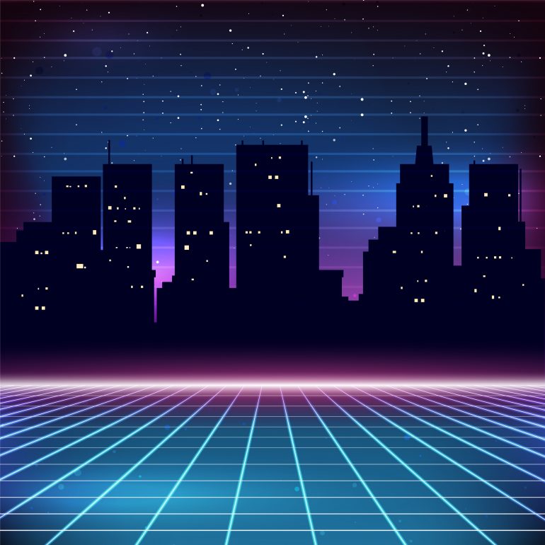 80s Retro Background City 1